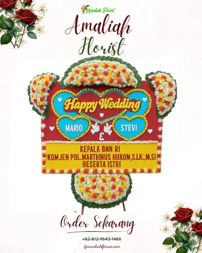 Karangan Papan Bunga Pernikahan di Waringinjaya